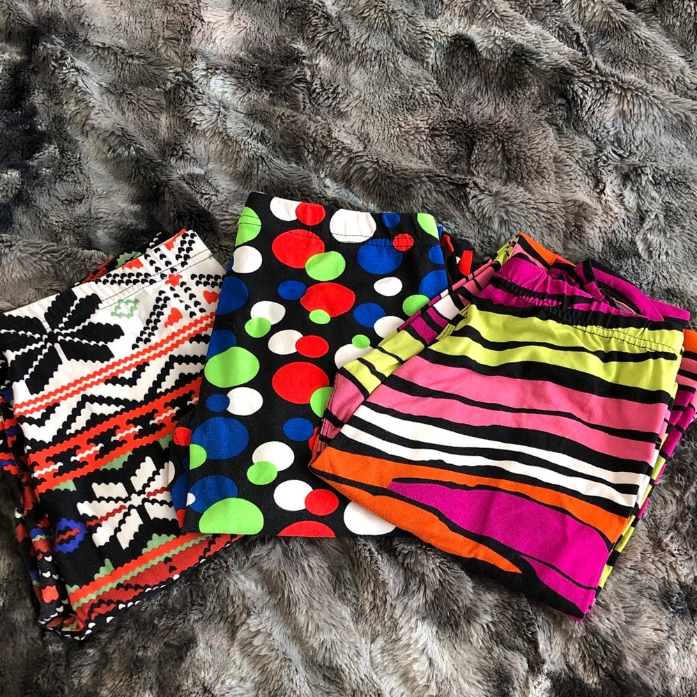 Women's Bright Multi-Pattern Leggings - Colorful Stripes & Dots